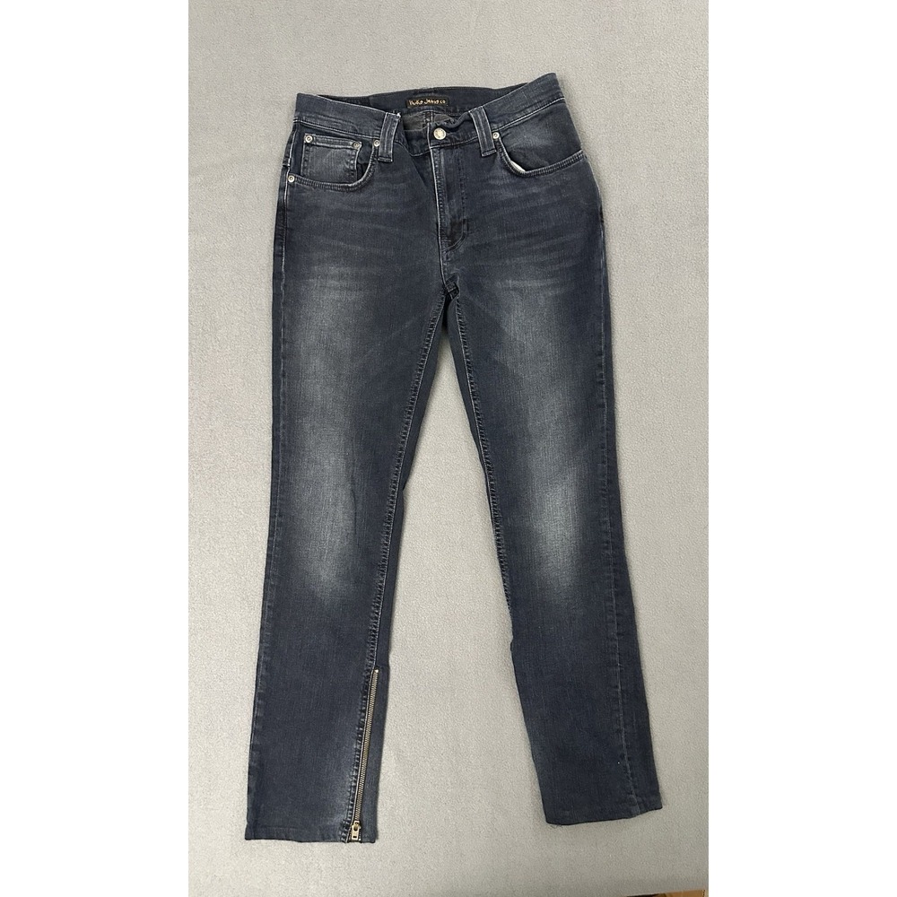 Nudie Jeans Thin Finn Jeans Mens 32x32 Blue Dark Wash Slim Tapered Y2K Vtg